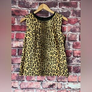 Milly Leopard Faux Fur Sleeveless Top
